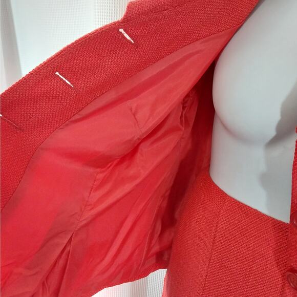 NWOT! CATO! PERSIMMON ORANGE/PINK TEXTURED WEAVE SKIRT, JACKET SUIT! SZ 16W - Picture 6 of 11